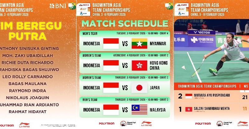 Format Beregu Badminton: 3 Tunggal 2 Ganda & Order Play